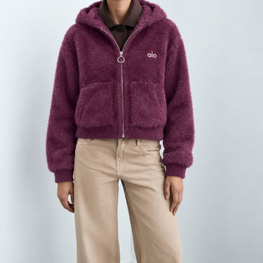 Plush Wool-Blend Zip Hoodie