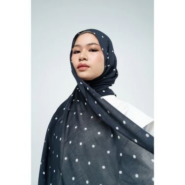 Polka Dot Chiffon Hijab BLACK