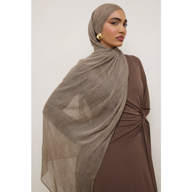 Modal Crinkle Hijab - Beige