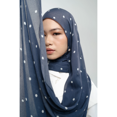 Polka Dot Chiffon Hijab NAVYBLUE