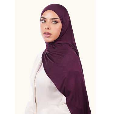 Premium Bamboo Jersey Hijab -PLUM