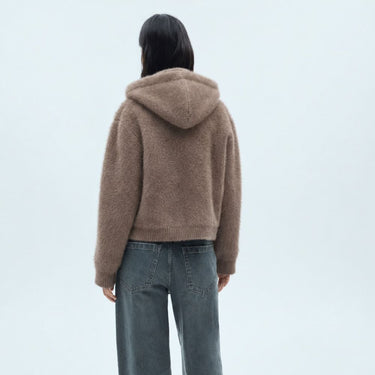 Plush Wool-Blend Zip Hoodie - Cocoa