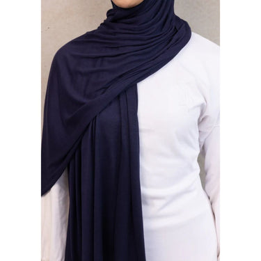 Premium Bamboo Jersey Hijab - Navy Blue