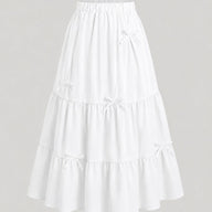 DREAMY BOW - 3 TIERED PINK FAIRY SKIRT WHITE