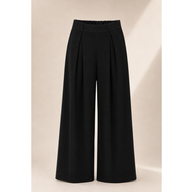 BLACK High-Waist Korean Pant with Wide Baggy Fit