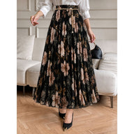 Dark Rose Pleated Skirt