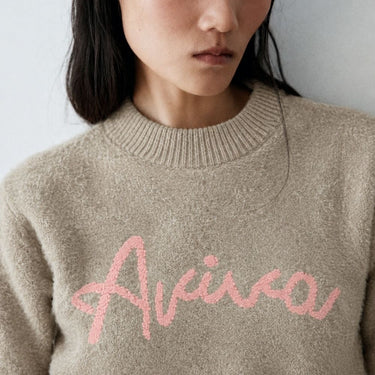 Fuzzy Knit Crewneck Sweater - Oatmeal
