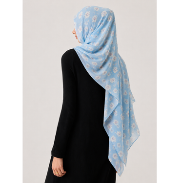 PRINTED CHIFFON - Floral Scarf Bloom