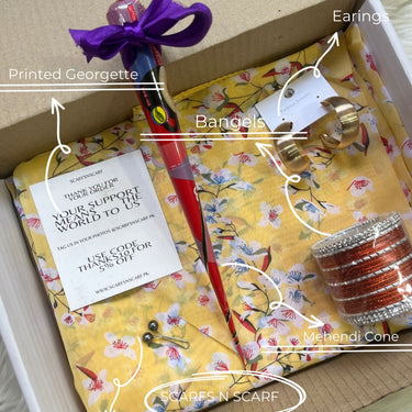 Printed Georgette Gift Box