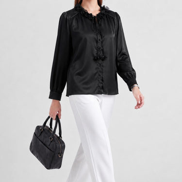 Midnight Blossom Satin Top