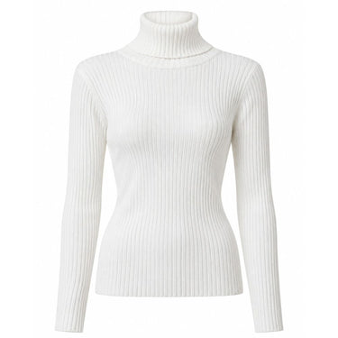Ribbed Turtleneck Sweater - Optic White