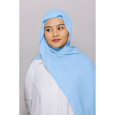 Instant Georgette Hijab with Inner Cap & Magnetic Closure - SKY