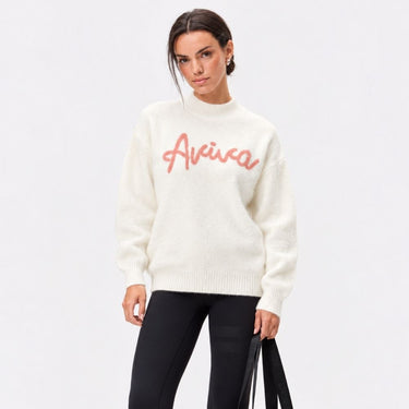 Fuzzy Knit Crewneck Sweater - Cream