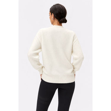 Fuzzy Knit Crewneck Sweater - Cream