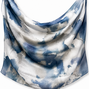 Printed Modal Lawn Hijab -SKY COLOUR
