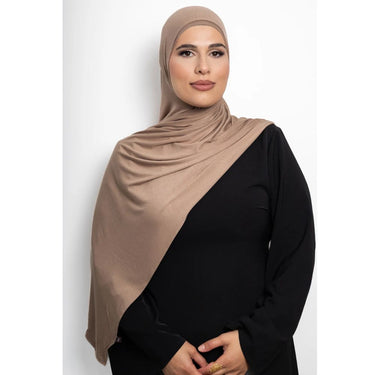 Premium Bamboo Jersey Hijab - Latte