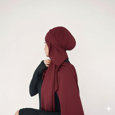 Self Chiffon Hijab - Maroon
