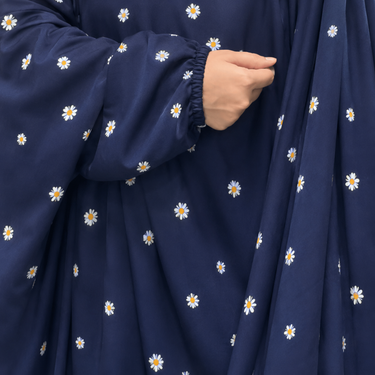 Linen Namaz Gown -Blue Floral