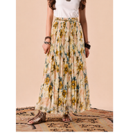 Ivory Rose Pleated Skirt
