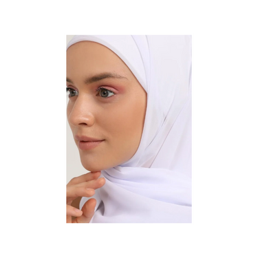 Instant Georgette Hijab With Inner Cap- White