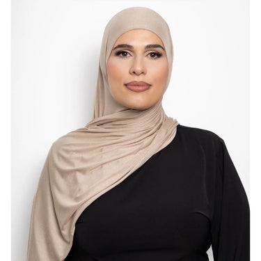 Premium Bamboo Jersey Hijab - Natural Beige