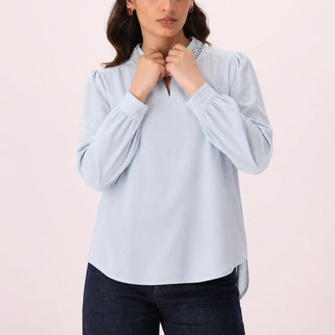Pearl Bloom Blouse – Sky
