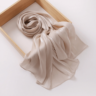 Organza Silk Hijab - Warm Sand