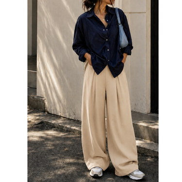 SKIN High-Waist Korean Pant with Wide Baggy Fit