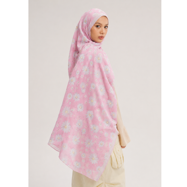 PRINTED CHIFFON -Floral Scarf Midnight Garden