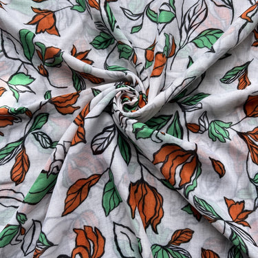 Flower Lawn Printed - Orange