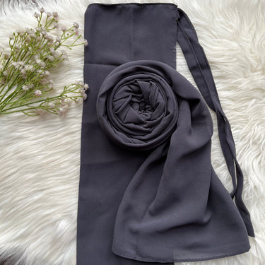 Hijab Naqab Set - Slate Grey