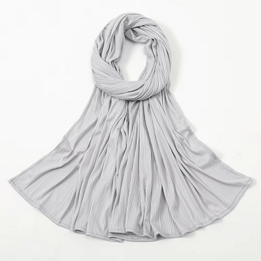 Ribbed Jersey Hijabs- Silver