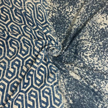 Two Tone Lawn Printed - Blue